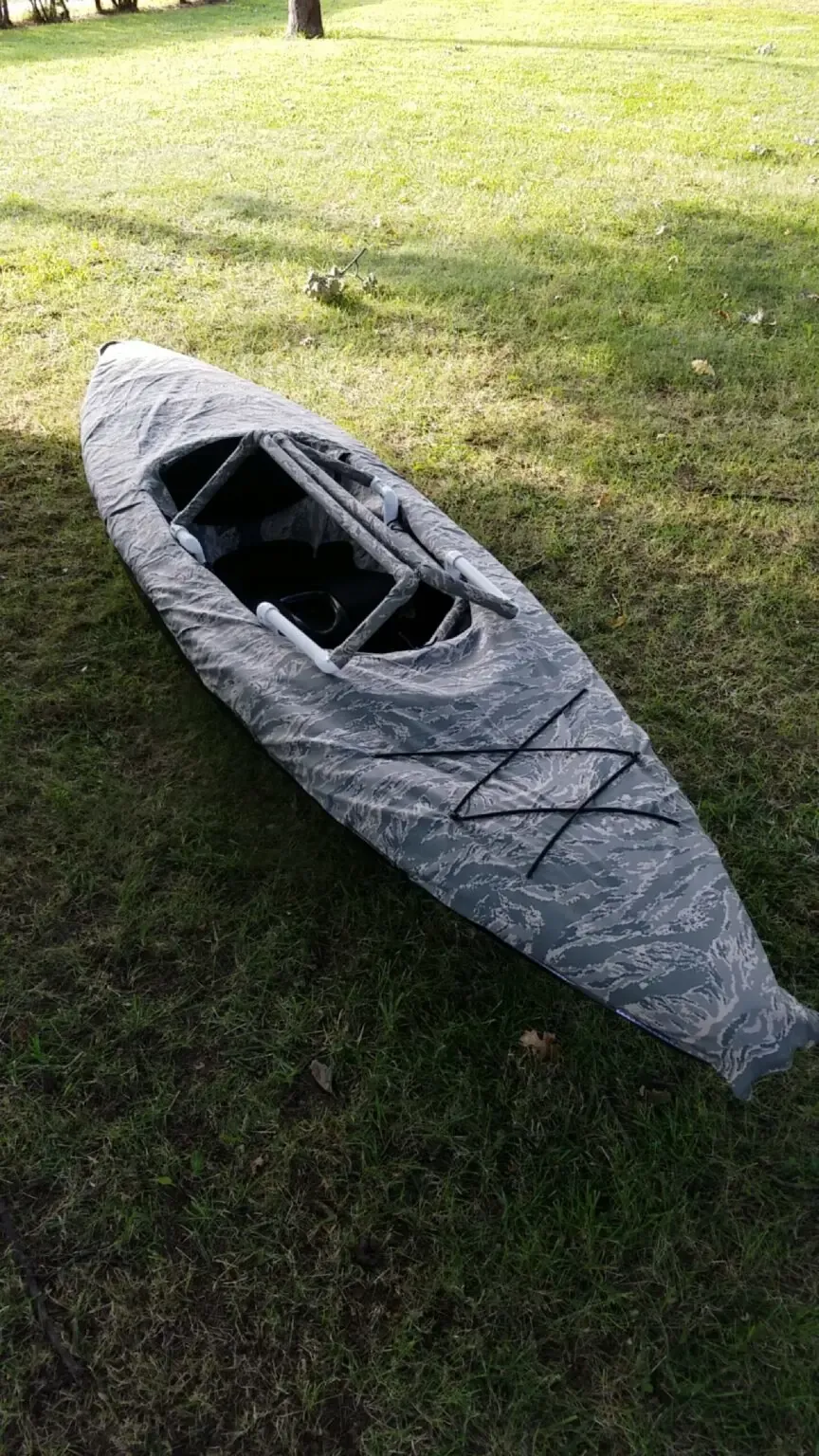 Kayak duck blind with PVC doors closed