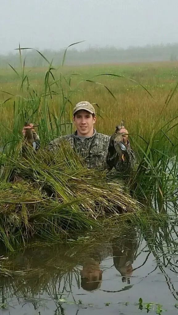 Pelican 100 kayak modified to be a duck hunting blind